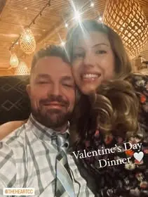 Kyle and Leah at dinner together
