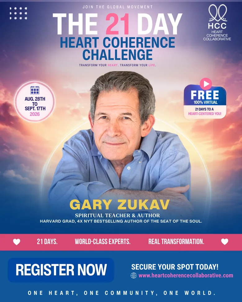 Official challenge flyer for Gary Zukav, Spiritual Teacher & Author