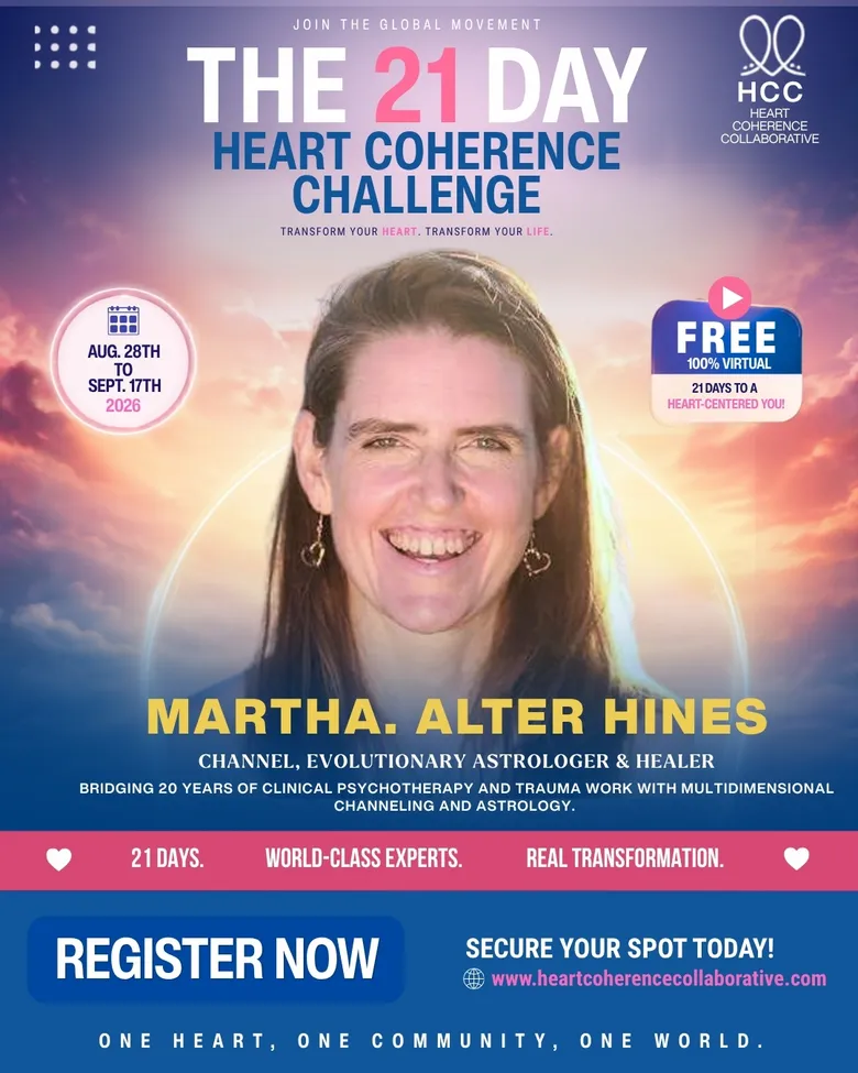 Official challenge flyer for Martha Alter Hines, Channel, Evolutionary Astrologer & Healer