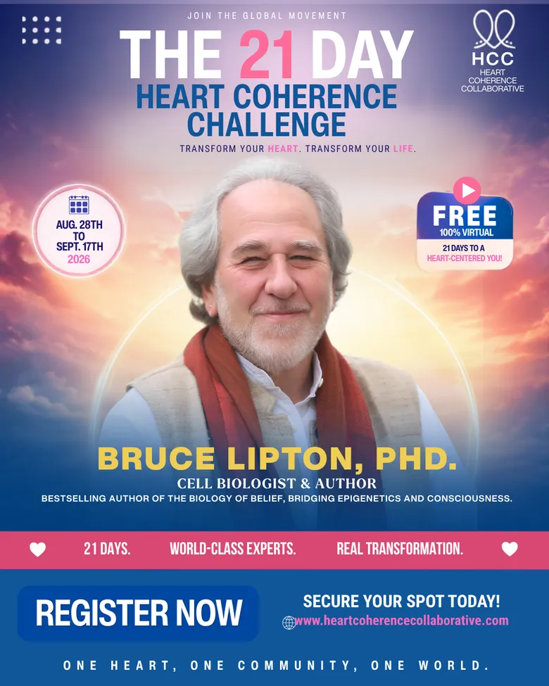 Official challenge flyer for Bruce Lipton, PhD, Cell Biologist & Author