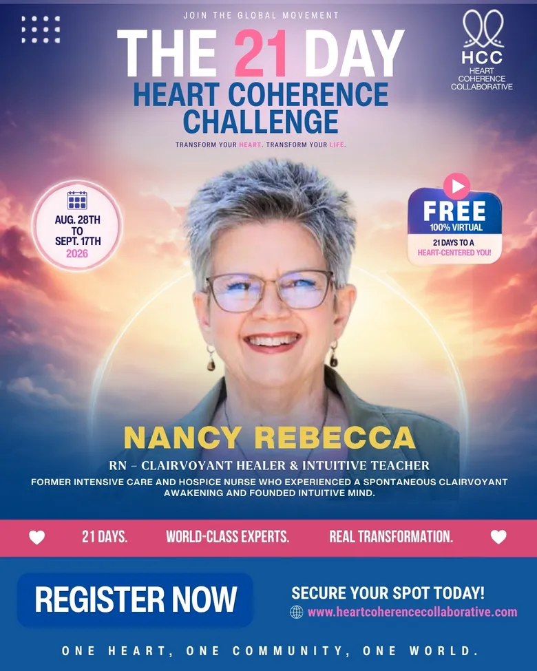 Official challenge flyer for Nancy Rebecca, RN – Clairvoyant Healer & Intuitive Teacher