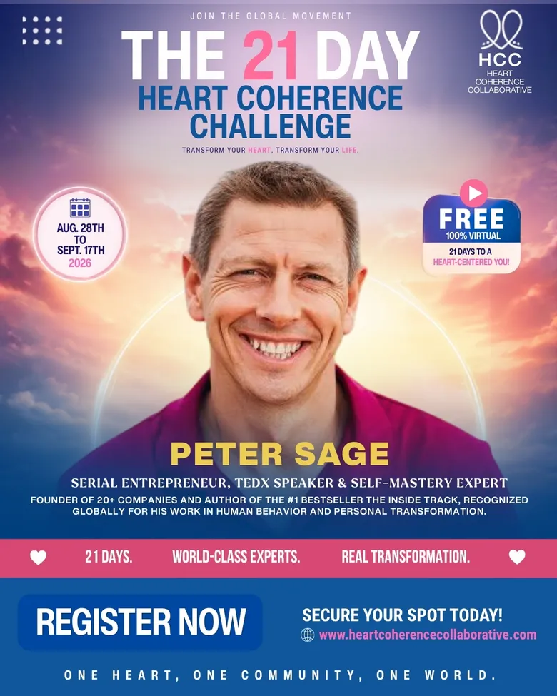 Official challenge flyer for Peter Sage, Serial Entrepreneur, TEDx Speaker & Self-Mastery Expert