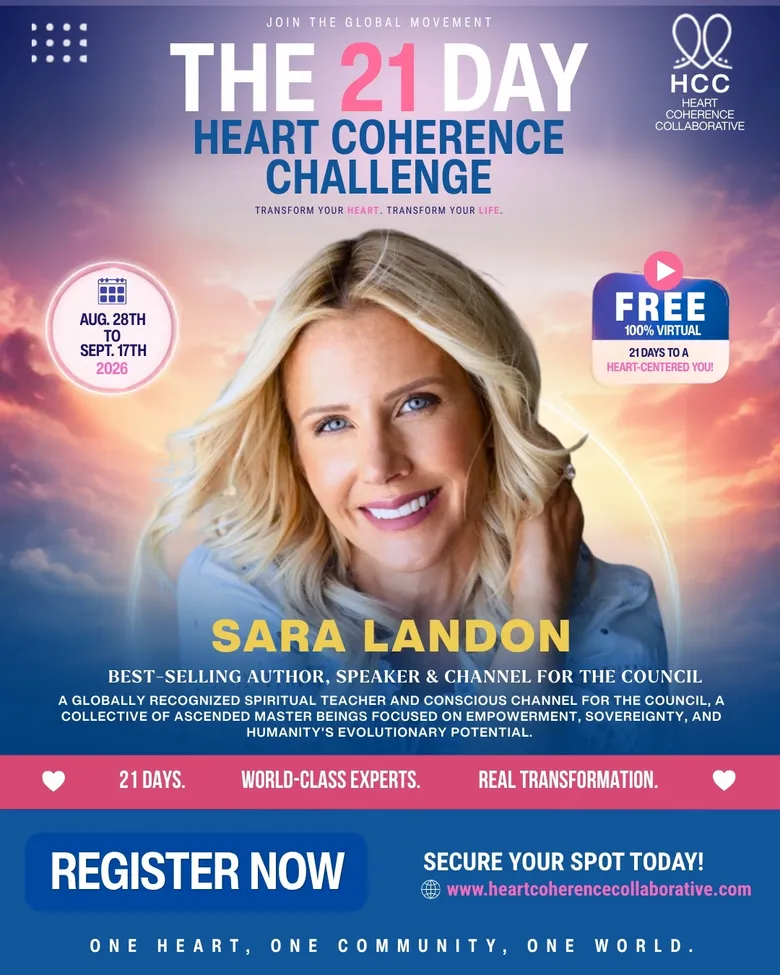 Official challenge flyer for Sara Landon, Best-Selling Author, Speaker & Channel for The Council