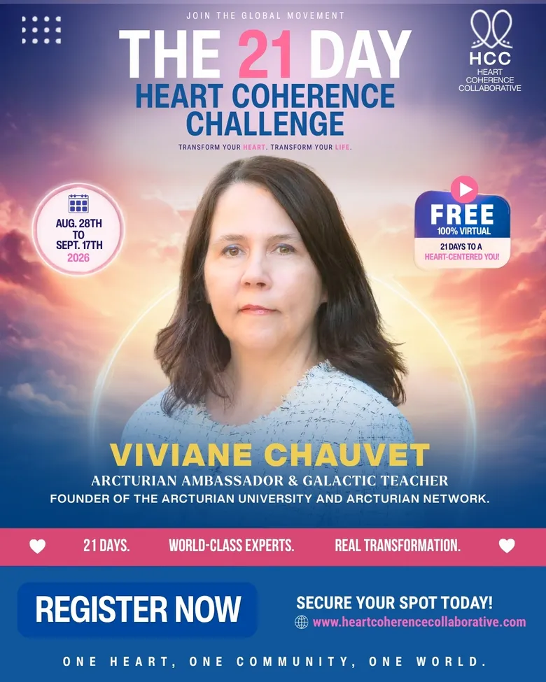Official challenge flyer for Viviane Chauvet, Arcturian Ambassador & Galactic Teacher
