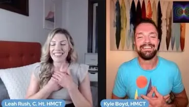 Leah Rush and Kyle Boyd teaching a live relationship webinar